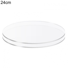 2pcs Cake Plates Non-sticky Reused Acrylic Buttercream Cake Discs For Cakes Serving24cm
