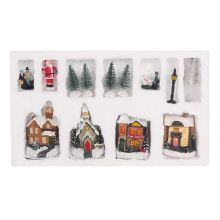 Christmas Mini House Kit Glowing Village Houses Set for DIY Crafts Ornament