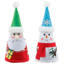 Christmas Decoration Santa Snowman Gift Sack Candy Sack (2pcs, Multi-colour)