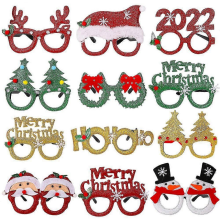 4pcs Christmas Christmas Glasses Decoration Party Supplies-MXBCgreen santa hat glasses