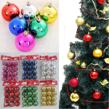 12Pcs Santa Christmas Tree Hanging Baubles Ball Pendant Home Xmas Party Spheres Ornament Festive DecorationRose Red