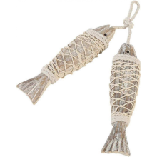 Wooden fish decorations Home decoration Wooden pendants Nautical decoration Beach wall decoration 20cm