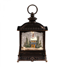 Christmas Music Box Lighted Christmas Globe Lantern for Party Indoor Desktop Santa ClausHouse26cmx13.5cmx8.5cm