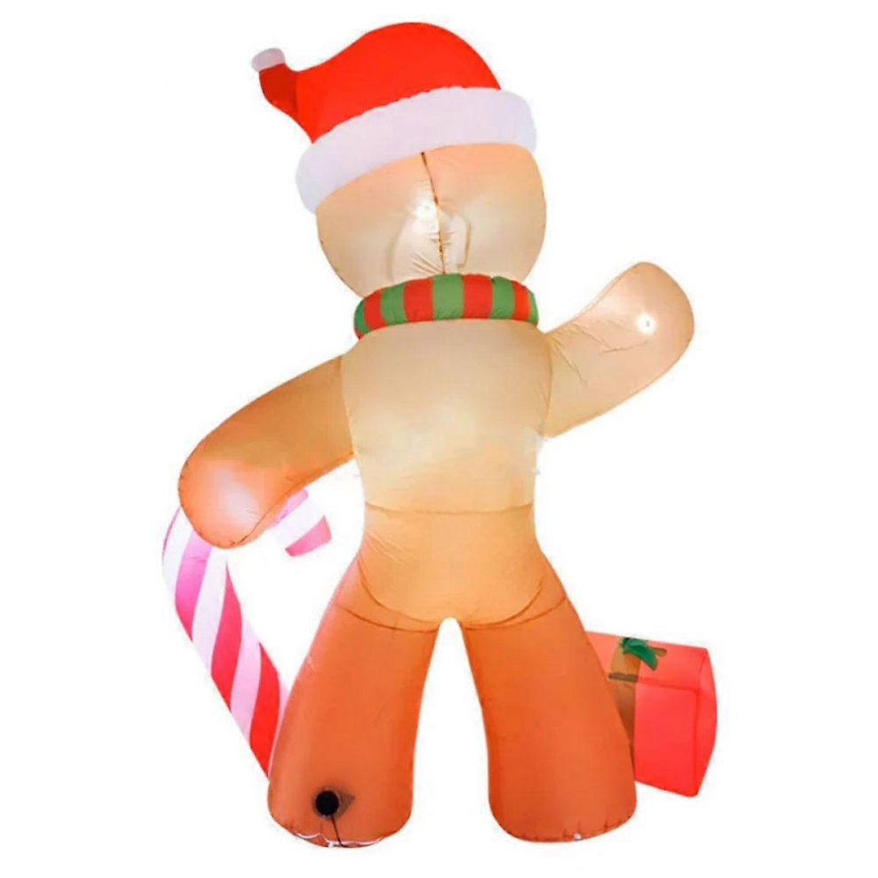 Nneoba 2.4m Christmas Inflatable Gingerbread Man With Led Decorations