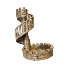 Castle Dice Tower Easy Rolling Ornaments Alloy Dice Rolling Tower for RPG GrayBrown14.4x11.2x10cm