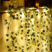 Led String Lights with Artificial Leaf Flowers Christmas Decoration Outdoor Home Wedding Fairy Garden Patio Decor10M 100LEDS2-Watermelon leaves