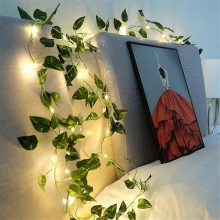 Led String Lights with Artificial Leaf Flowers Christmas Decoration Outdoor Home Wedding Fairy Garden Patio Decor5M 50LEDS3-Green Dill