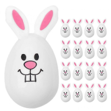 24pcs Easter Egg Ornament Openable Easter Rabbit Eggs Shape Decor Easter Party FavorsWhite7.50X7.50X4.50CM