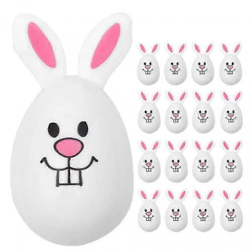 24pcs Easter Egg Ornament Openable Easter Rabbit Eggs Shape Decor Easter Party FavorsWhite7.50X7.50X4.50CM