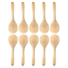 10-Piece DIY Wooden Maracas with Clear Sound for Music Festivities and Party Decorations