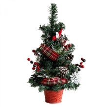 Space Saving Artificial Christmas Tree Portable Tabletop Miniature Christmas Tree Figure Charm with Realistic Detail50cm red
