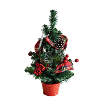 Space Saving Artificial Christmas Tree Portable Tabletop Miniature Christmas Tree Figure Charm with Realistic Detail30cm red