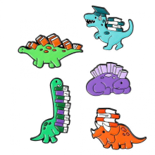 Decorative Dinosaur Brooch Kids Hat Ornament Assorted Color 3.30X2.80X1.00CM 5PcsAssorted Color3.30X2.80X1.00CM