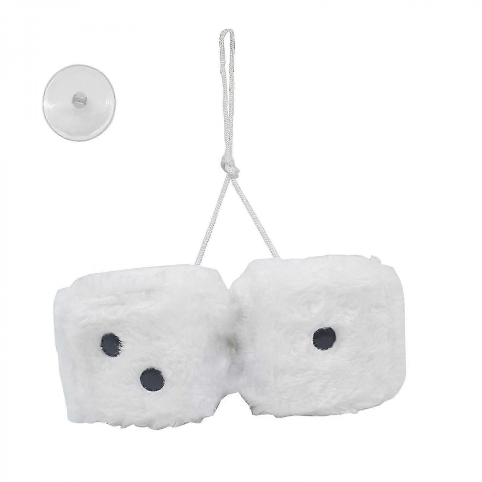 Car Hanging Furry Dice Car Dice Car Hanging Furry Dice Hanging Fuzzy Dice Plush Car Pendant Pair Of Hanging Couplewhite 7632237864396