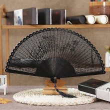 Chinese Style All Bamboo Carved Fan Classical Antique Folding Fan Women's Hand-painted Gifts