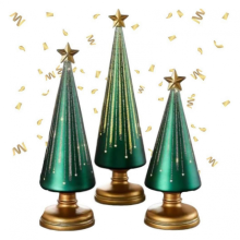 3pcs/set Starry Christmas Tree Lights 3 Pieces Set Home Office Car Holiday Decorations With Lightsgreen