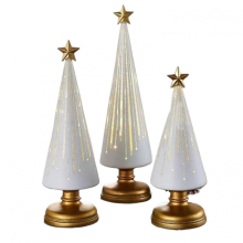 3pcs/set Starry Christmas Tree Lights 3 Pieces Set Home Office Car Holiday Decorations With Lightswhite