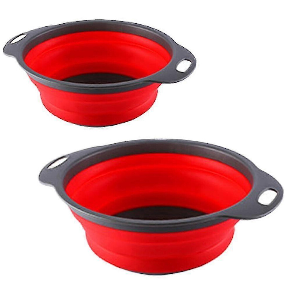 Set of 2 collapsible silicone colanders for the kitchen