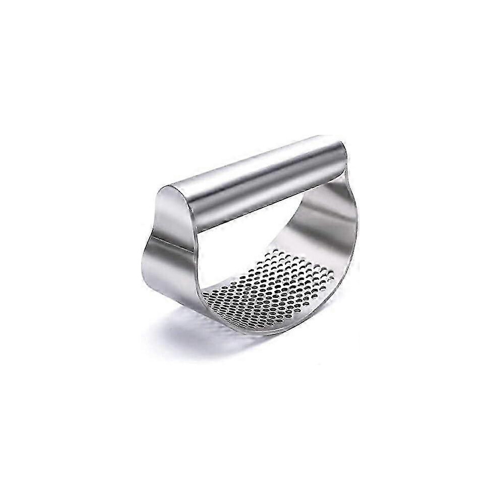 Rocking Garlic Press - Stainless Steel Garlic Mincer, New Innovative Garlic Mincer For Crushing Garlic (Imperial ) Silver
