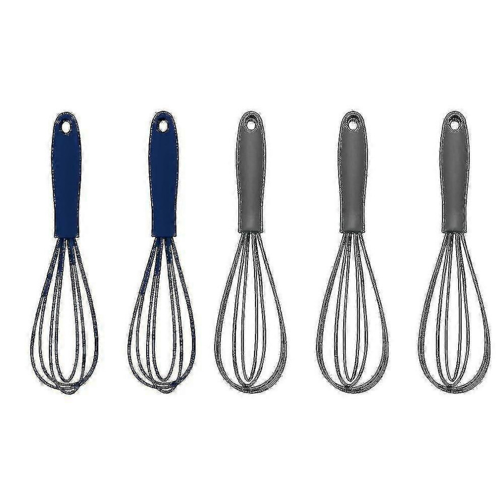 Set of 5 small kitchen whisks, egg beater for cooking and mixing