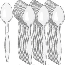 Althee Pack of 500 Heavy Duty Clear Plastic Spoons