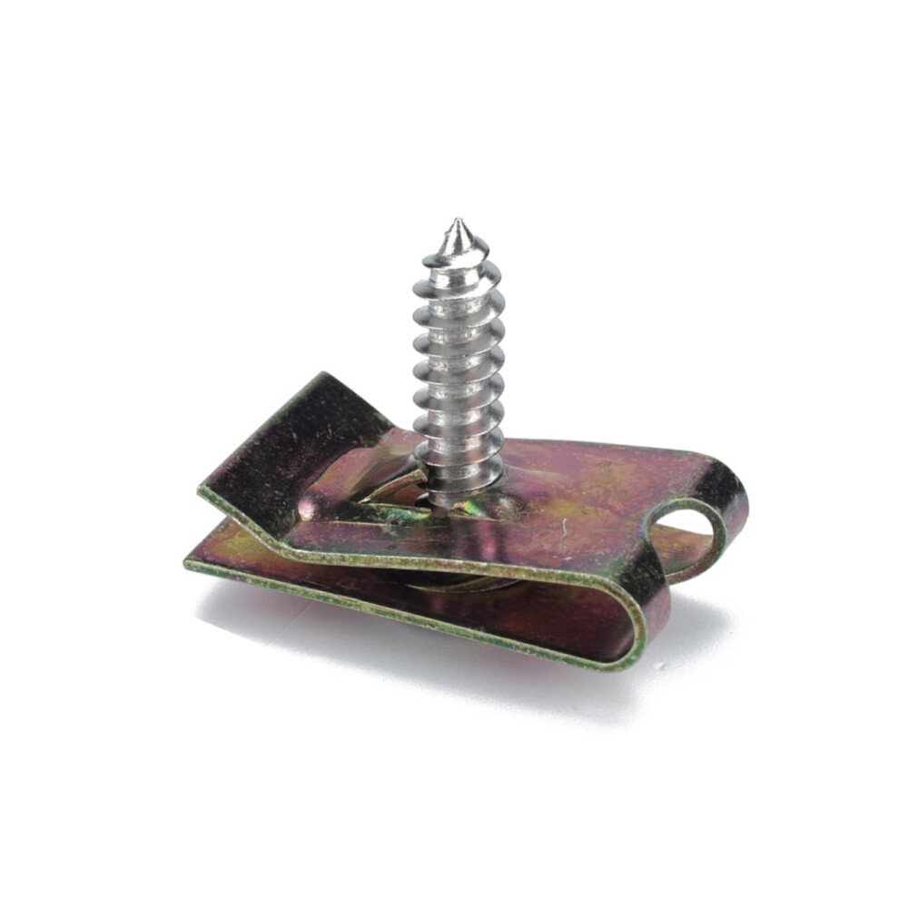 U Clip Fasteners 50Pcs Manganese Steel Self-Tapping Screws For Motorcycle Auto Bodywork Bumper Fixings Silver 6447073708640