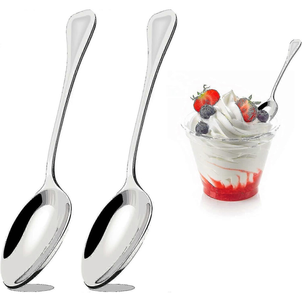 Althee 400 Plastic Mini Spoons, Mini Dessert Spoons, Tasting Spoons For Party Favor Silver