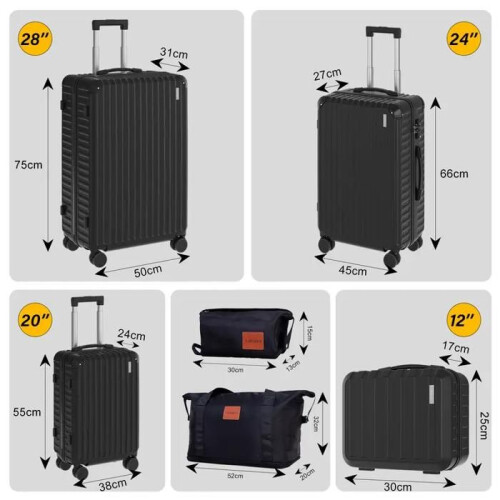Set de Valises - BAZARLAND30 - 6 PCS - Rigide - Imperméable - 4 Roulettes 360 2