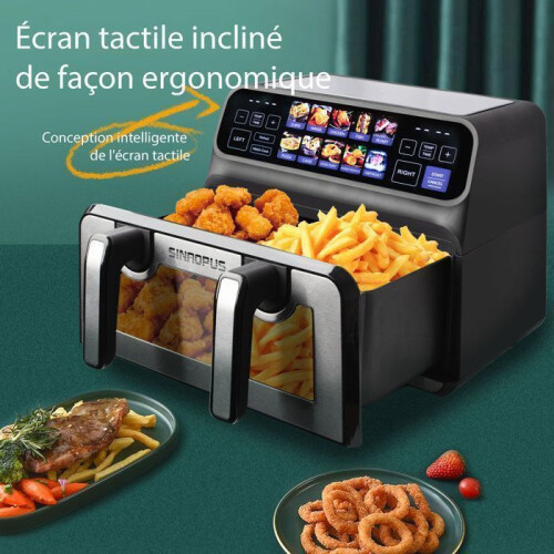Freidora sin aceite - BAZARLAND30 - Doble cubeta 9L - 2200W - 10 programas automáticos 1