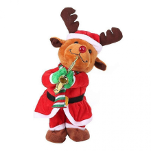 13in Singing Christmas Santa Claus Doll with Music Holding Saxophone ToyChristmas elk