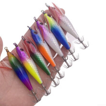 5g Luminous Wooden Shrimp Squid Fishing Hook 8cm Length NO.5 Size Glow In The Dark