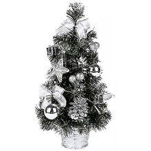 Small Christmas Tree With Lights, Home Office Shopping Bar, Mini Desktop Decoration Tree (silver)