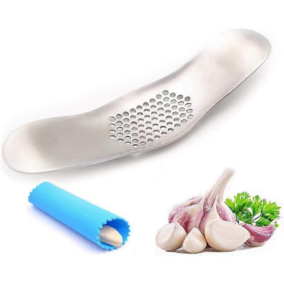 Almi Rocking Garlic Press, Garlic Crusher, Dishwasher Safe, Stainless Steel, Gift