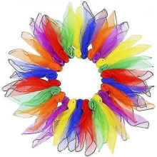 24pcs Juggling Scarves Dance Scarf Magic Scarves Musical Square Movement Scarves For Kids And Adults, 60 X 60 Cm In 6 Colors