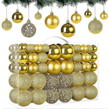 Red Christmas Baubles, 100 Pieces In 10 Types, Unbreakable Plastic Christmas Tree Decoration, Reusable hygold
