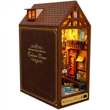 Book Nook Miniature Dollhouse Kit, Diy 3d Wooden Puzzle Bookend For Bookshelf Insert Decor With Led Light, Kits Crafts For Teens Adult