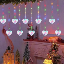 Holiday LED String Light Fairy Colorful Light 8 Modes EU plug Outdoor Garden Wedding Home Room Decoration LampheartEU plug