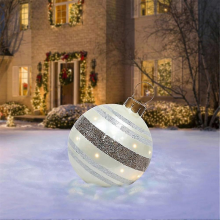 Extra Large Pvc Inflatable Christmas Balls, Christmas Decorations Clearance BallSilver stripe