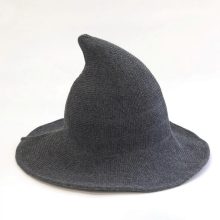 Women Cosplay Witch Hat High Quality Sheep Wool Halloween Party Witch Hat Modern,Promotiondarkgray