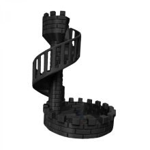 Castle Dice Tower Easy Rolling Ornaments Alloy Dice Rolling Tower for RPG GrayBlack14.4x11.2x10cm