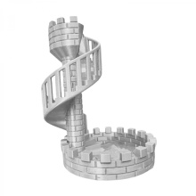 Castle Dice Tower Easy Rolling Ornaments Alloy Dice Rolling Tower for RPGGray14.4x11.2x10cm