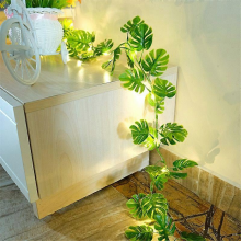 Led String Lights with Artificial Leaf Flowers Christmas Decoration Outdoor Home Wedding Fairy Garden Patio Decor2M 20LEDS10-Turtle Leaf