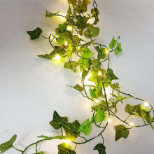 Led String Lights with Artificial Leaf Flowers Christmas Decoration Outdoor Home Wedding Fairy Garden Patio Decor5M 50LEDSTwo color Ivy Vines