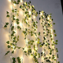 Led String Lights with Artificial Leaf Flowers Christmas Decoration Outdoor Home Wedding Fairy Garden Patio Decor5M 50LEDS4-Ivy Vines