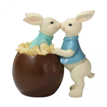 Bunny Couple Eggshell Ornament Spring Easter Decoration Micro Landscape FigurineLovers Rabbit