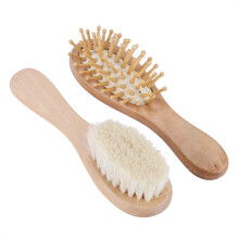 Holzgriff-Kindershampoo- und Kammset mit weichen Ziegenhaarborsten