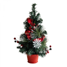 Space Saving Artificial Christmas Tree Portable Tabletop Miniature Christmas Tree Figure Charm with Realistic Detail40cm red