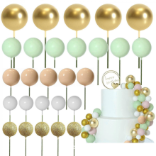 50Pieces Balloon Style Cake Toppers Set Party Supplies Elegant Cake Ornament Foam Texture for Creative Holiday Dessert Rose RedLight Green