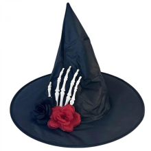 Witch Hat for Halloween Party Skull Hand Flower Wizard Hat Cosplay Costume Accessories Headwear Masquerade Party SupplyPolyester taffeta bl