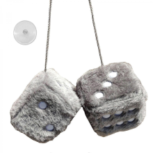 Car Hanging Furry Dice Car Dice Car Hanging Furry Dice Hanging Fuzzy Dice Plush Car Pendant Pair Of Hanging CoupleGray